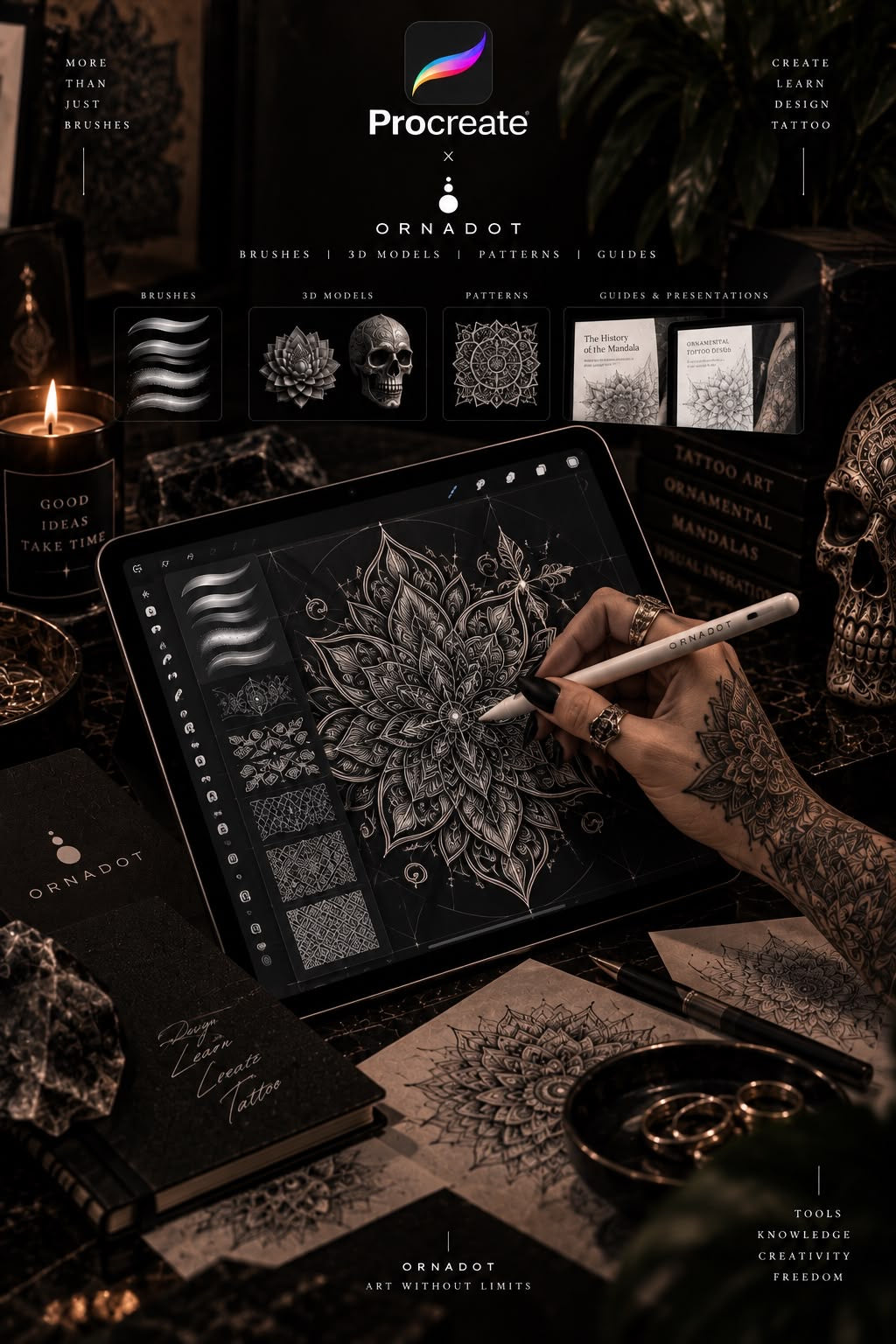 ORNADOT Advanced - Tattoo Procreate Brushes