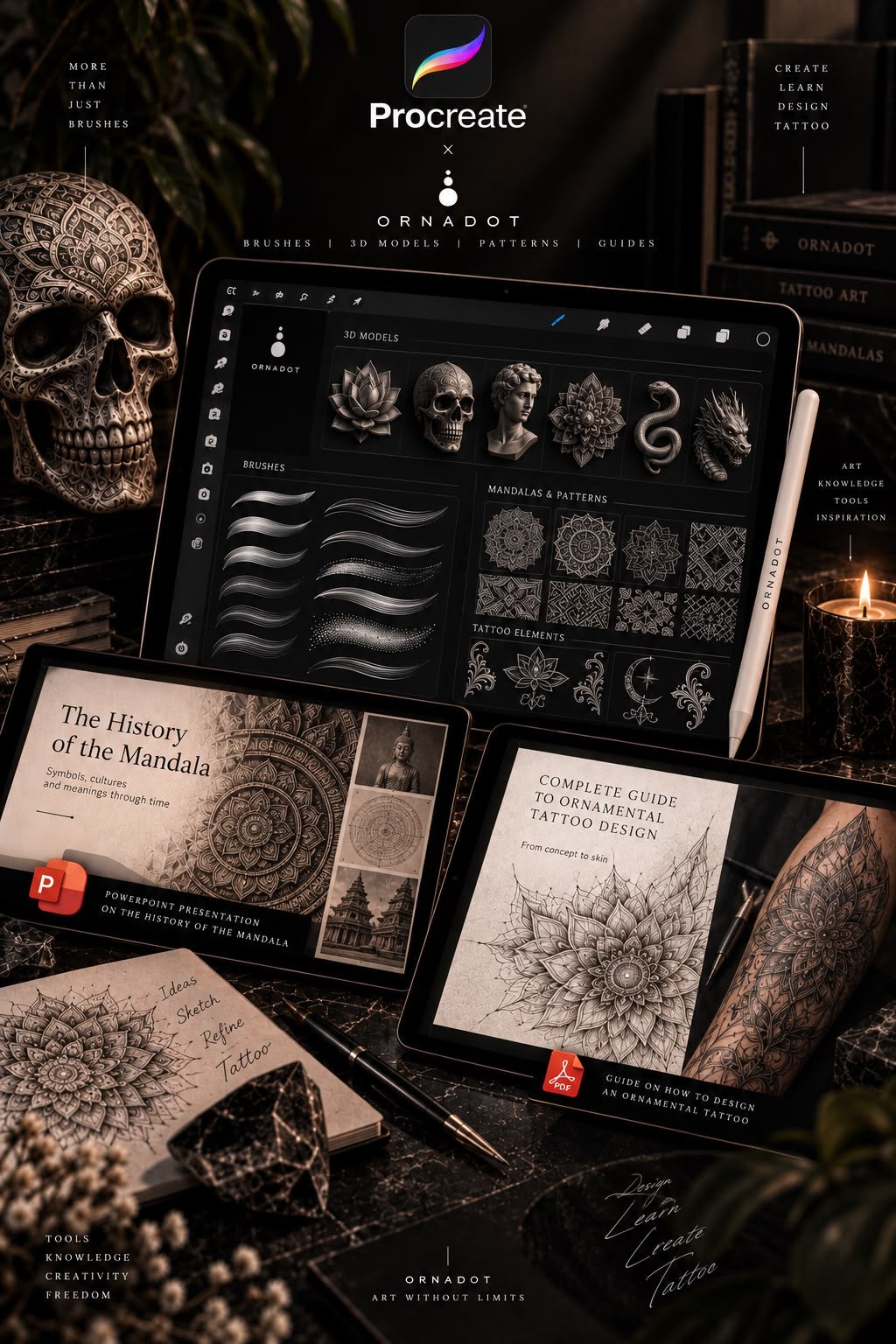 ORNADOT Advanced - Tattoo Procreate Brushes
